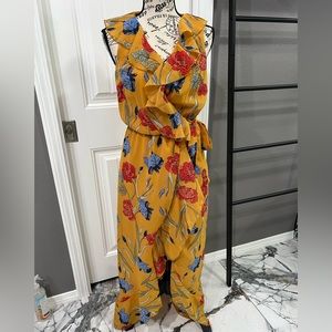 Long yellow-orange floral maxi dress